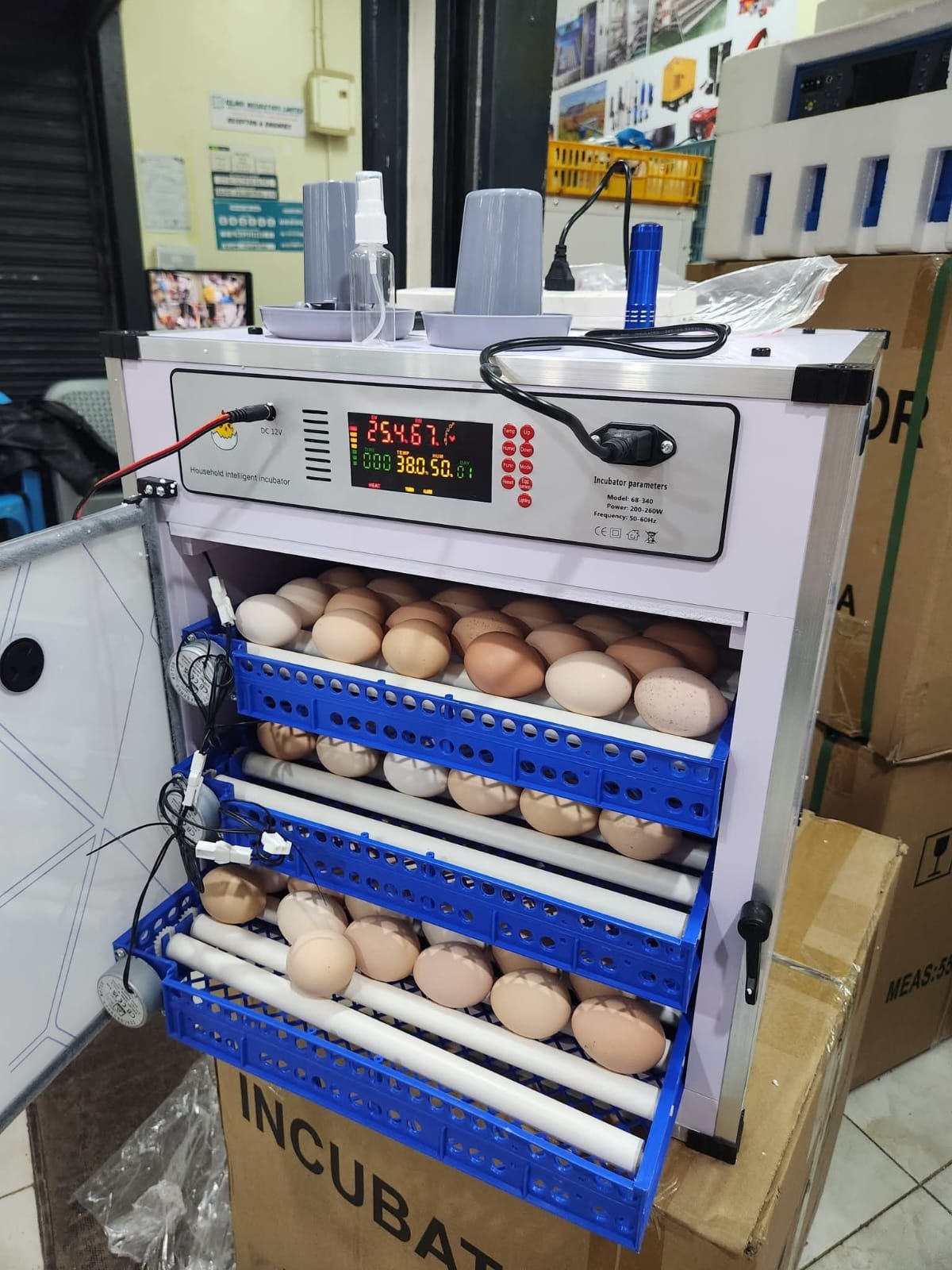 204 egg automatic AC/DC incubator for sale in Kenya — EcoKuku Farm Ltd
